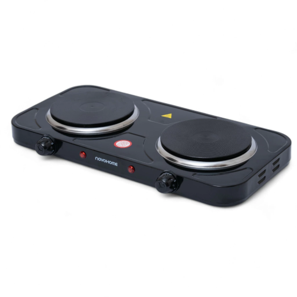 Producto - Anafe Eléctrico -2 hornallas -5 Niveles -2000W -compacto -black -Novohome