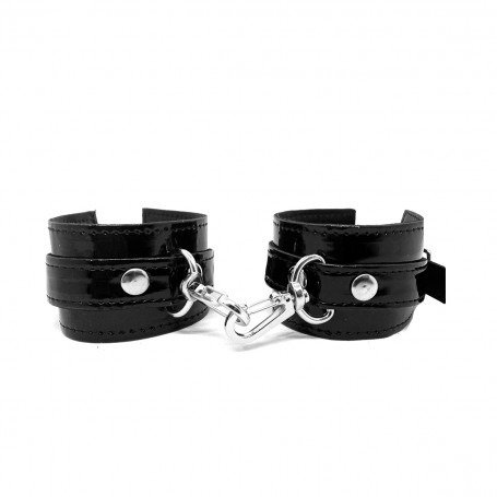 Producto - Esposas charol negras eco cuero