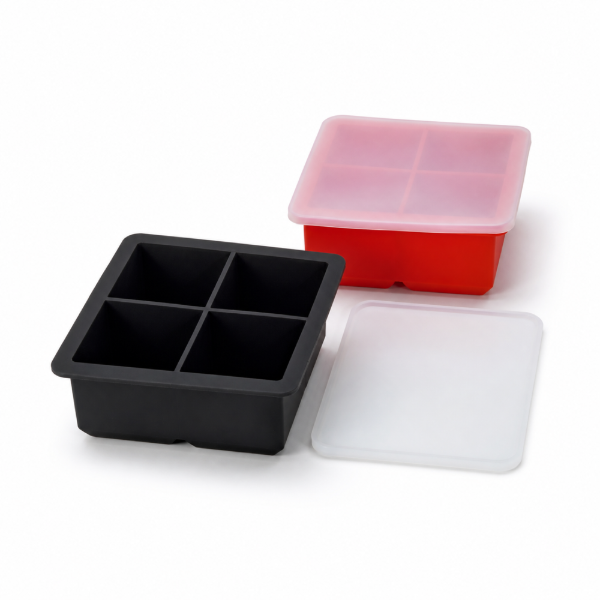 Producto - Cubetera de silicona 4 cubos con tapa