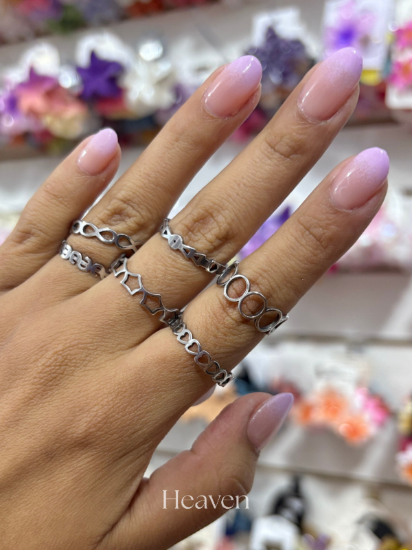 Producto - Anillos acero plateado basic
