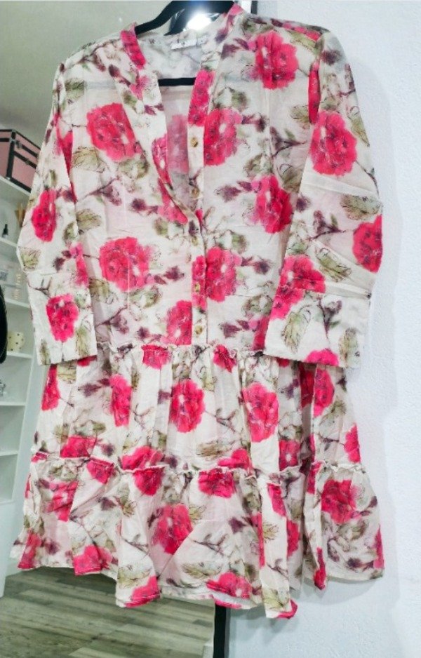 Producto - Vestido volados con Flores (importado de la India)