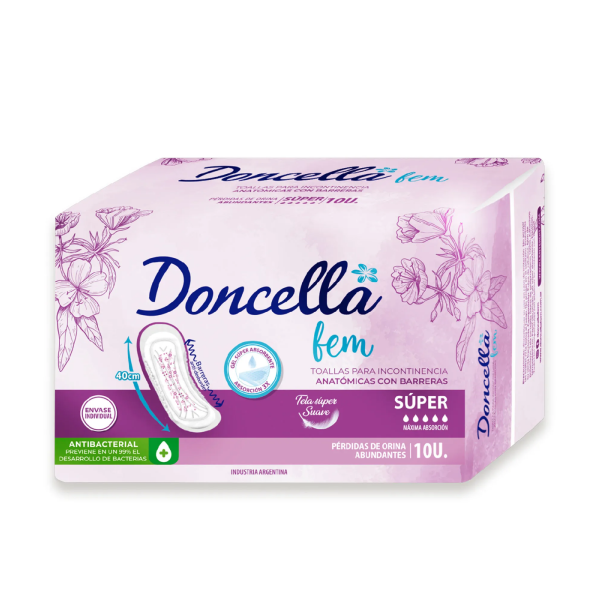 Producto - Toallas de Incontinencia Doncella Fem Super con barreras