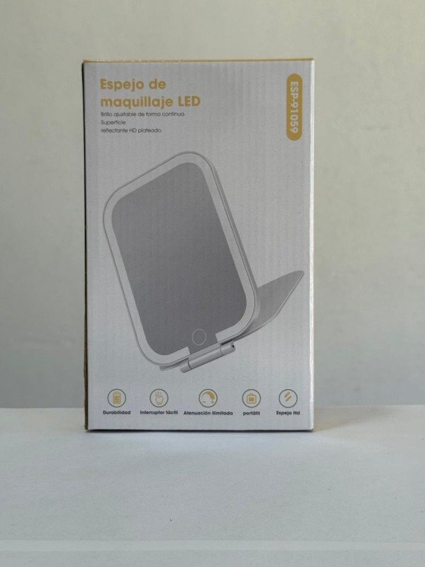 Producto - Espejo con luz led recargable cuadrado