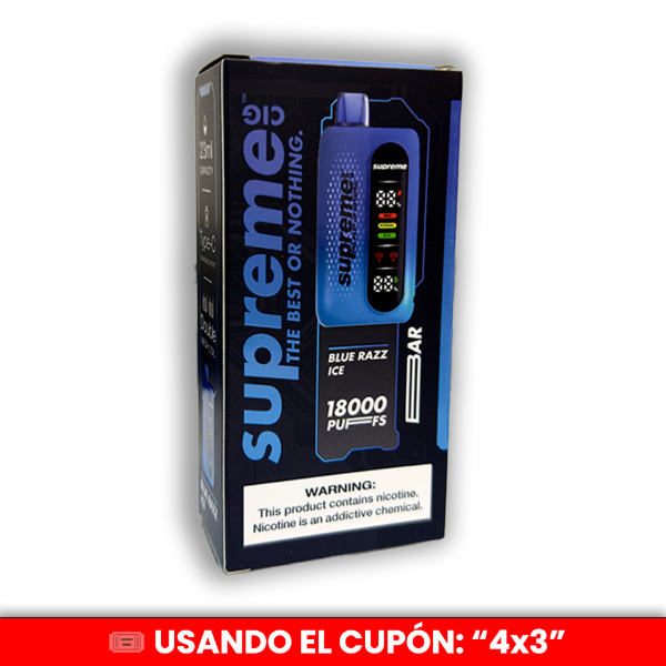 Producto - Supreme Cig  - Blue Razz Ice (18.000 PUFFS)