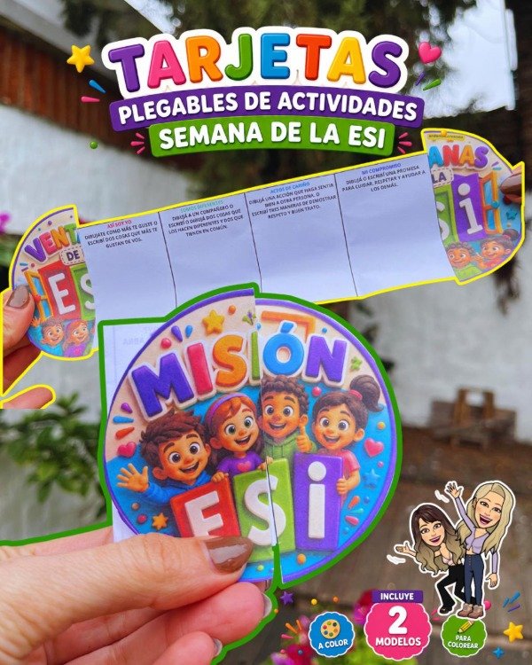 Producto - TARJETAS PLEGABLES DE ACTIVIDADES. SEMANA DE LA ESI