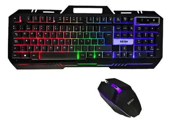 Producto - Kit Teclado y Mouse Gamer Seisa DN-k77 RGB