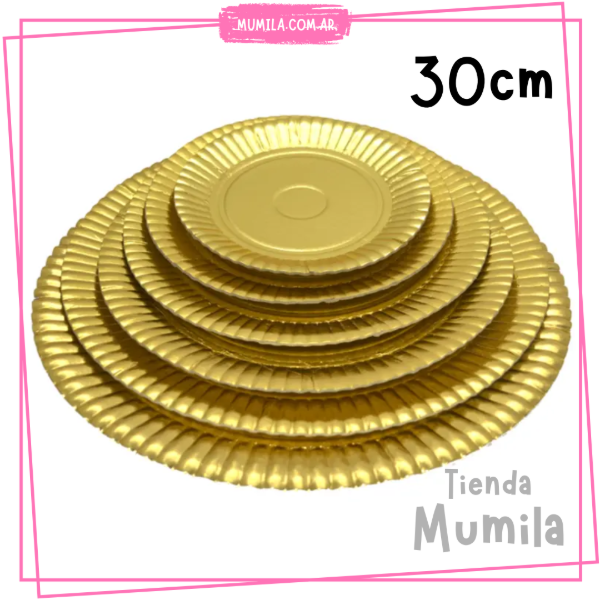 Producto - Bandeja dorada torta 30cm plato torta 30cm