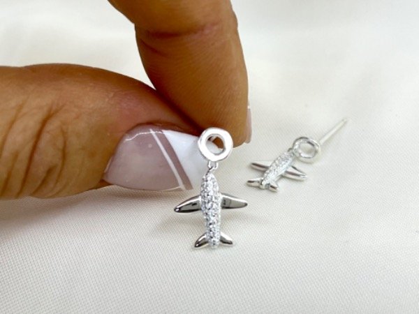Producto - Aros pasantes colgantes AVIONES con cubic