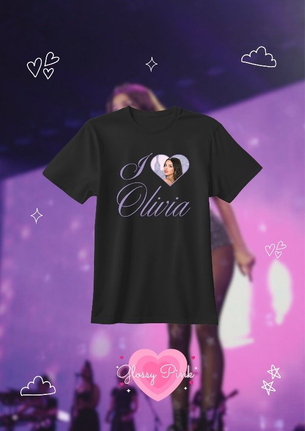 Remera I Love Olivia corazon - DTF
