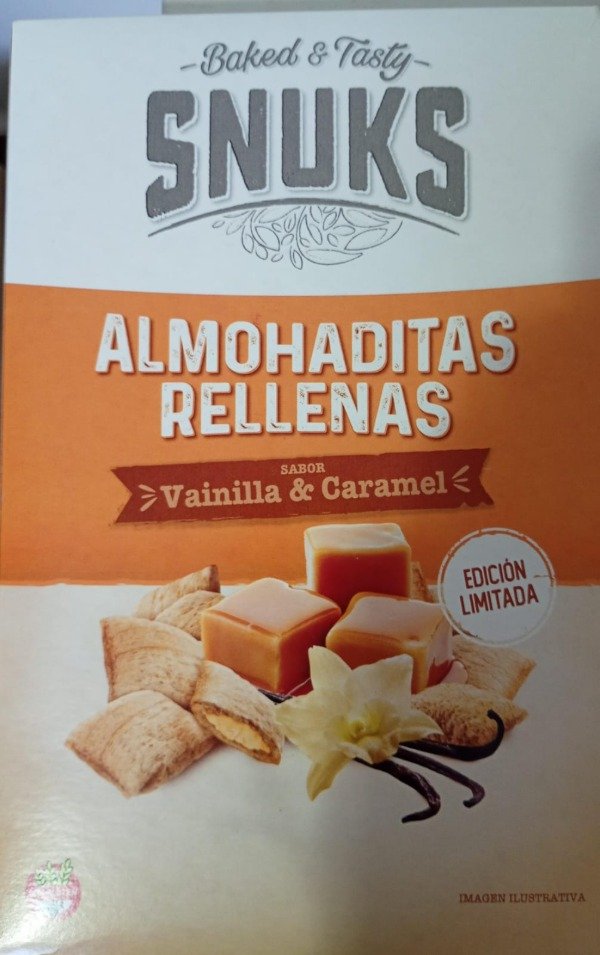 Producto - Almohaditas Snuks sin gluten sabor vainilla y caramel  Edición limitada Sin TACC