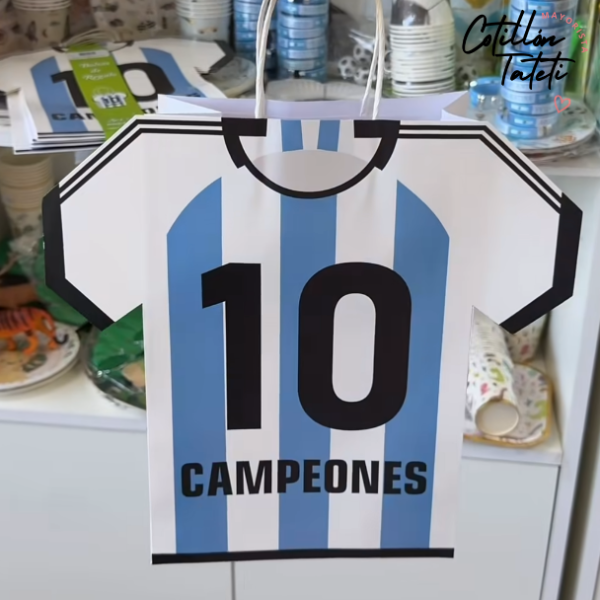 Producto - BOLSA  DE PAPEL CAMISETA ARGENTINA - 6 UNIDADES