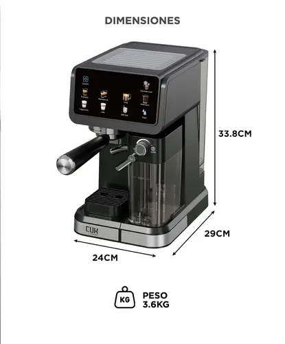 Producto - Cafetera Expreso Semi Automática 20 Bar Con Espumador De Leche -Cuk By Gadnic - 4