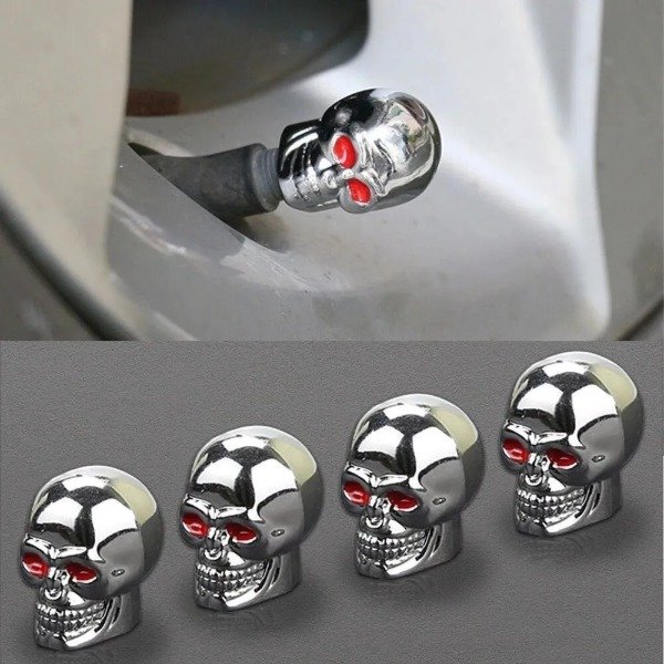 Producto - TAPITAS DE VALVULA CALAVERA CROMADA X 4