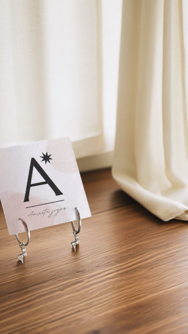 Producto - Aritos de plata con rayitos colgantes 10mm A242