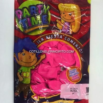 Producto - Globo Liso 9" Rosa x50 Unidades Party Time