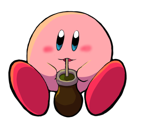 Producto - Sticker Kirby tomando mate