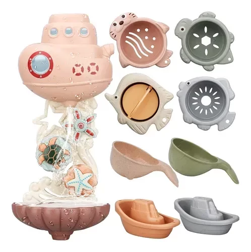 Producto - Combo submarino cascada y juguetes para bañera