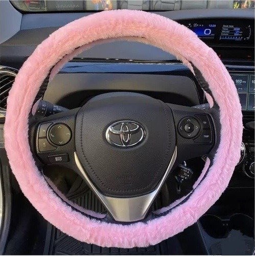 Producto - CUBRE VOLANTE PELUCHE ROSA TEDDY
