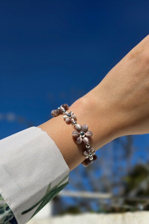Producto - Pulsera de Flores Índigo Dúo - Marfil
