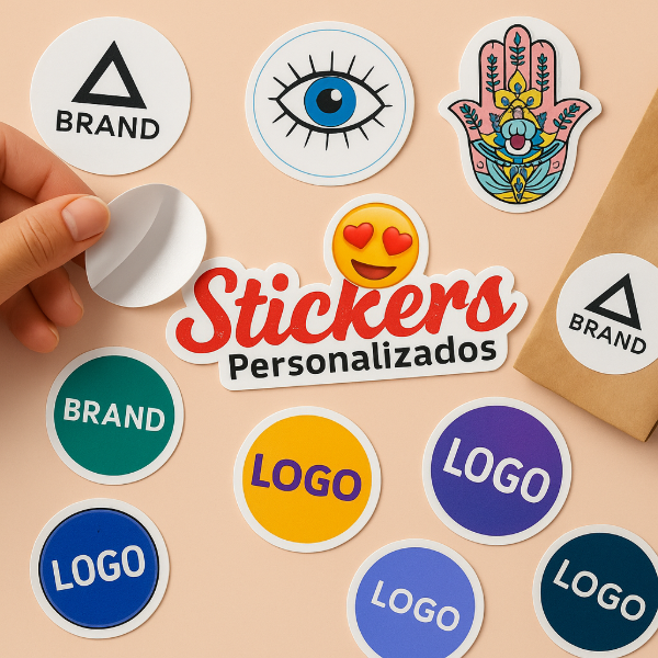Producto - STICKER DE TU MARCA CORTE INDIVIDUAL 5CM 40 UNIDADES
