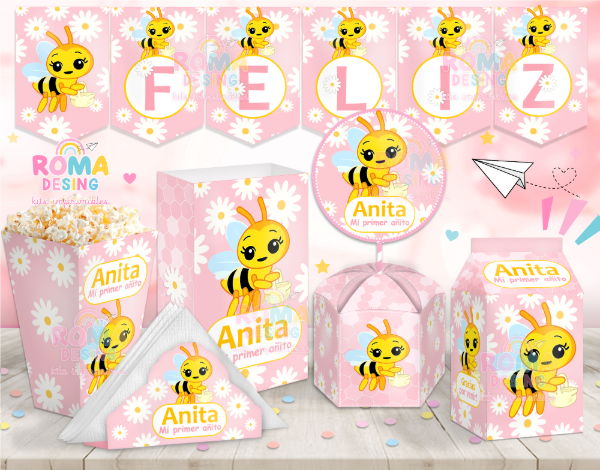 Producto - Kit imprimible Abejita plimplim rosa