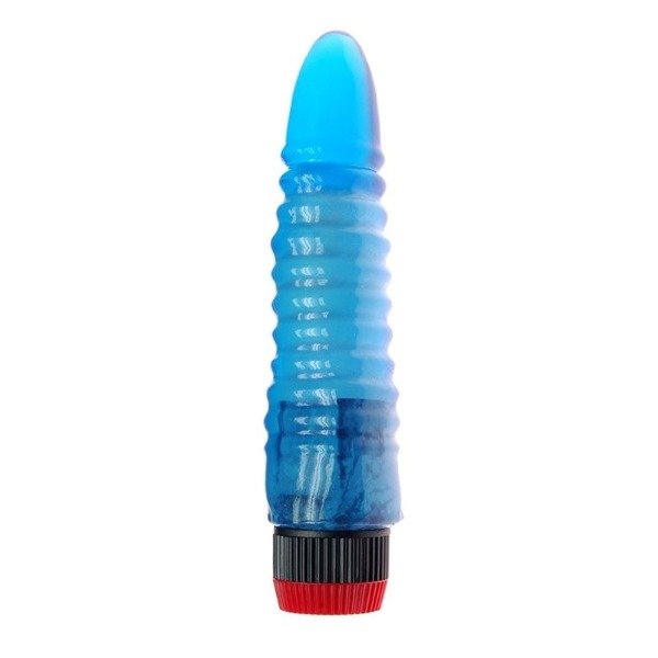 Producto - Consolador Vibrador Saturno Azul GUMMY Multi Speed 16 CM x 4 CM  By Real Skin