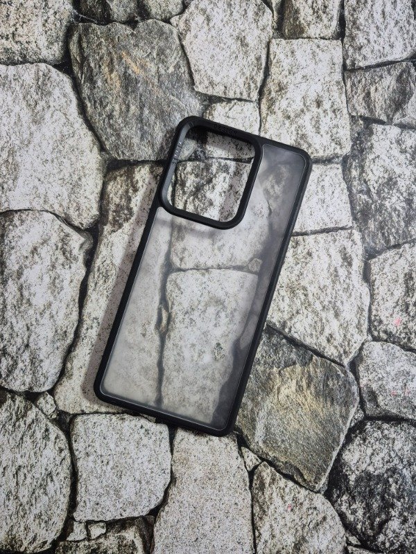 Producto - Funda bumper cristal borde color Moto G75 negro