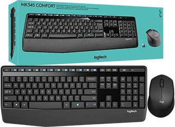 Producto - Combo Teclado y Mouse Inalámbrico Logitech MK345 Español Negro (29240-1)
