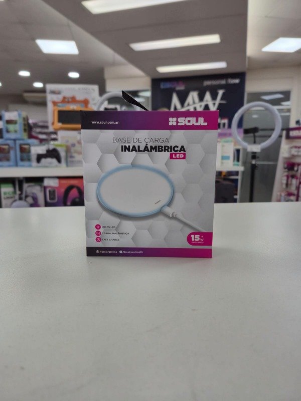Producto - Cargador Inalambrico S50 LED Light FC 15W Soul BCI-S50BL
