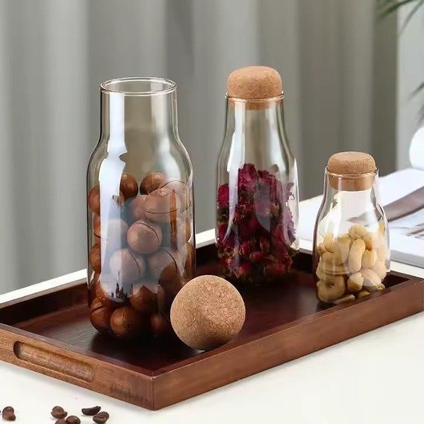 Producto - BOTELLA DE VIDRIO CON TAPÓN CORCHO 1000 ML