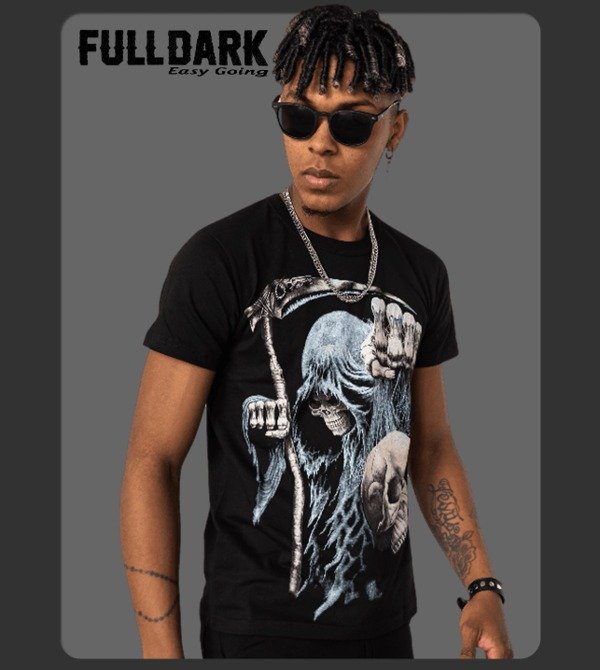 Producto - Remera estampado de la muerte con calavera - cráneo. Brilla en la oscuridad