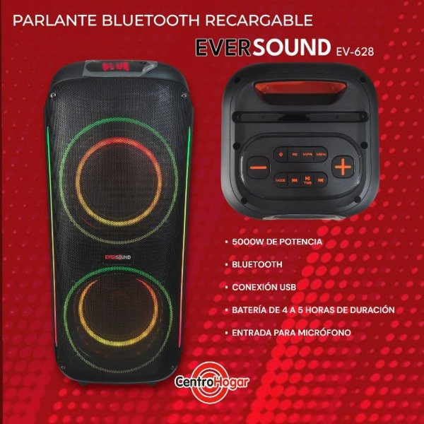 Producto - Parlante Bluetooth recargable EVERSOUND ev-628