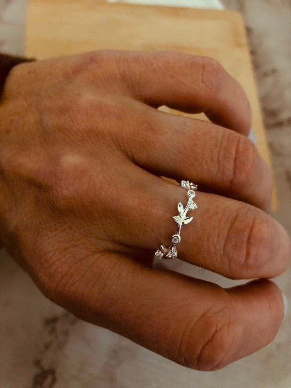 Producto - Nuevo Anillo Laurel micropave Plata 925