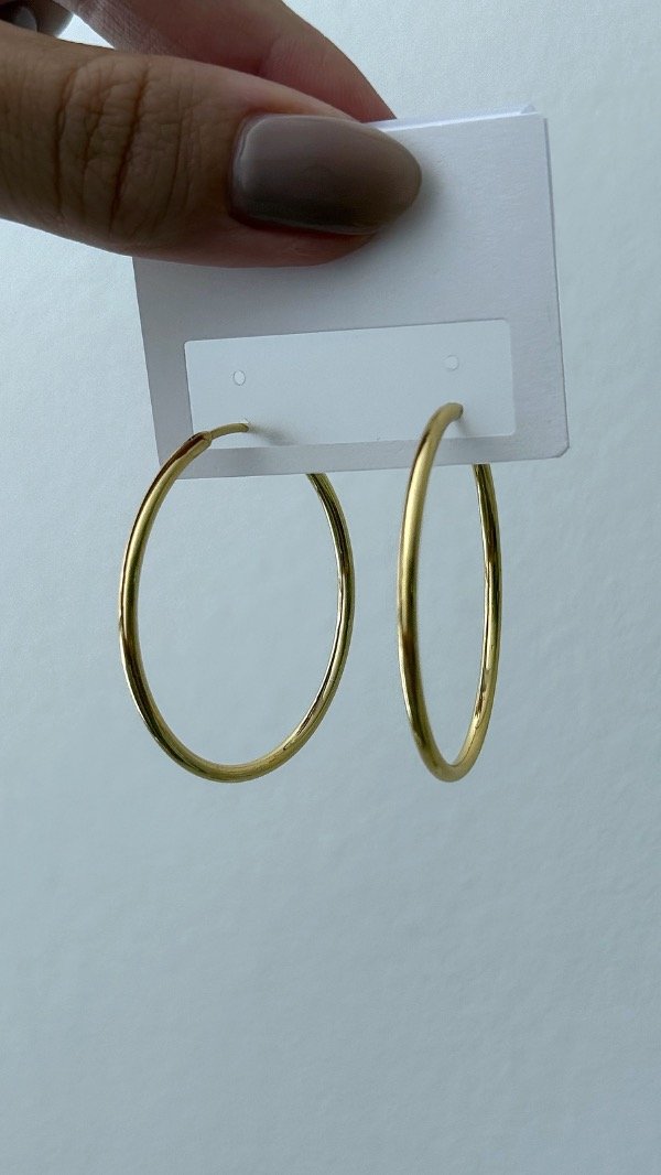 Producto - Argollas finas bis 4cm ACERO DORADO