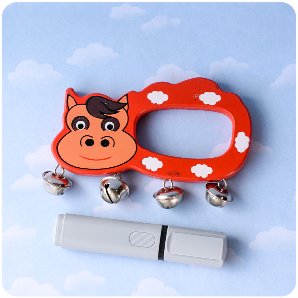 Producto - Sonajero Cascabel de Madera - Vaquita