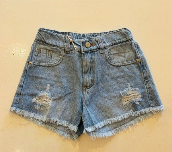 Producto - Short Mom celeste roturas