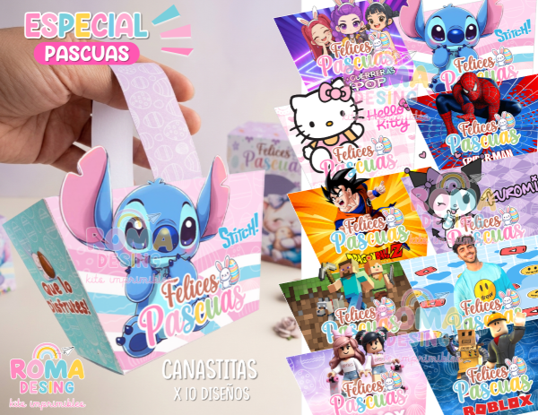 Producto - Canasta Pascuas personajes