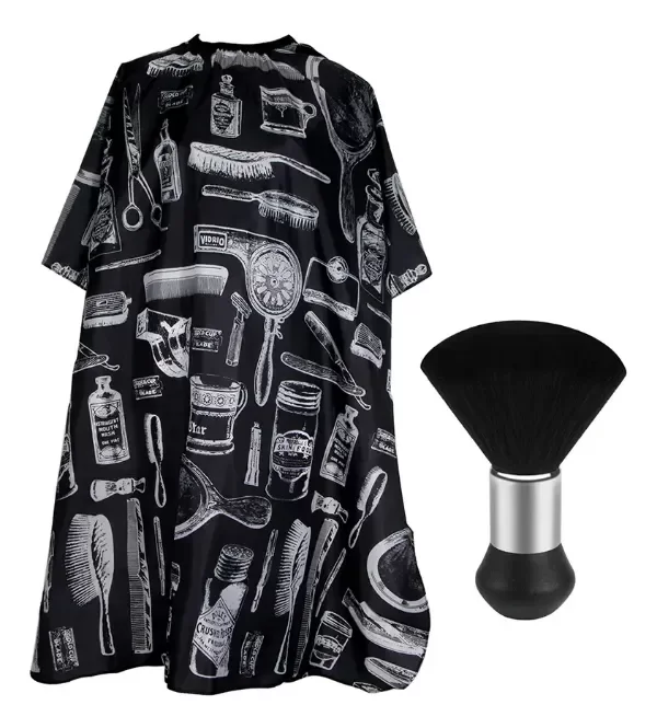Producto - Kit Barberia Capa Impermeable + Cepillo Liso