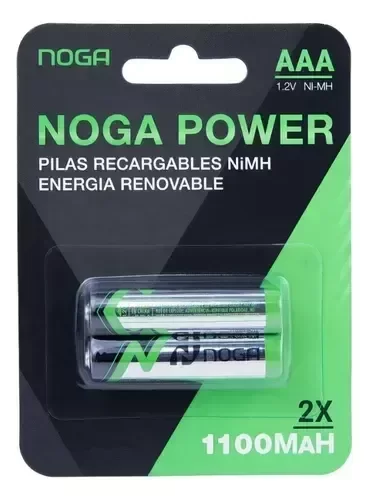 Producto - Pilas AAA Recargable Noga Power 1100 MAH x 2 Unidades