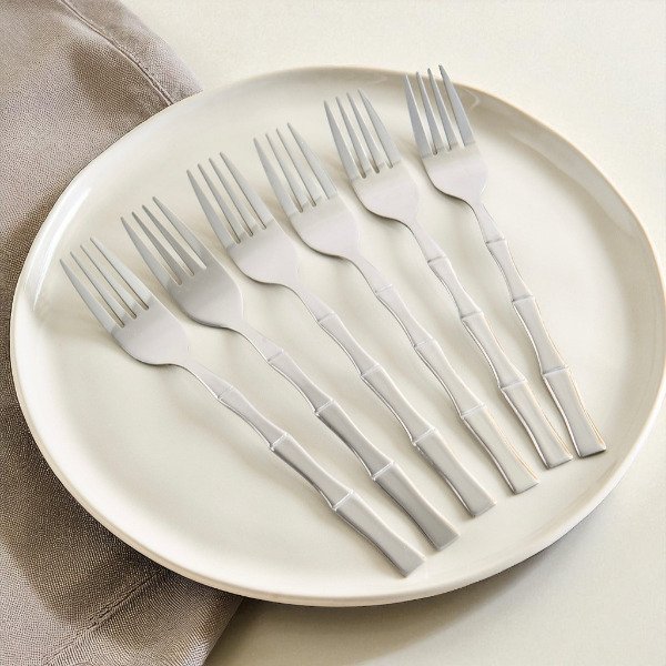 Producto - Set de 6 tenedores mod. Bambu plateado