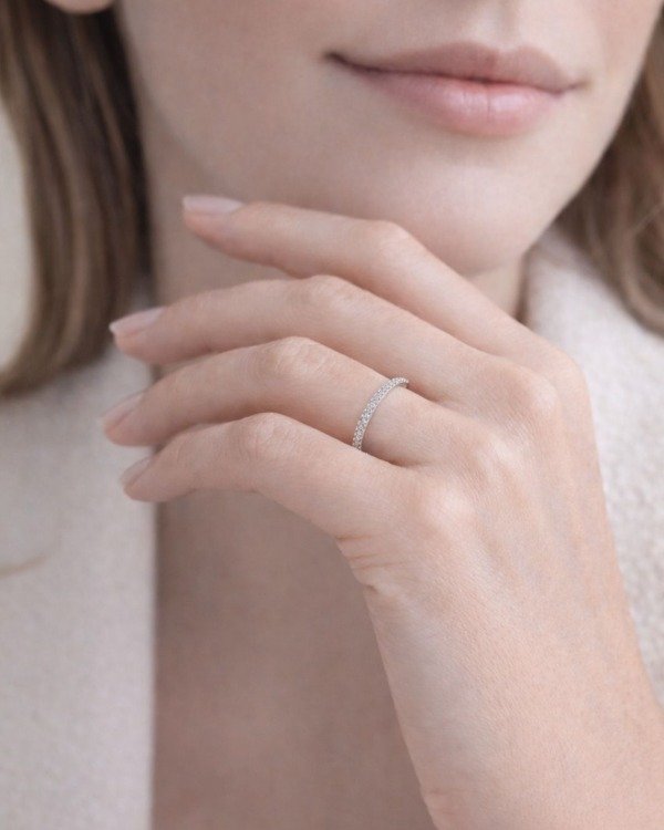 Producto - Anillo de Plata Medio-Sin Fin, Zircon Blanco - 1