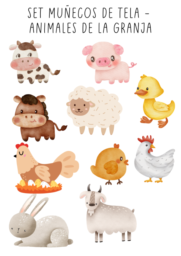 Producto - MUÑECOS TELA - SET GRANJA