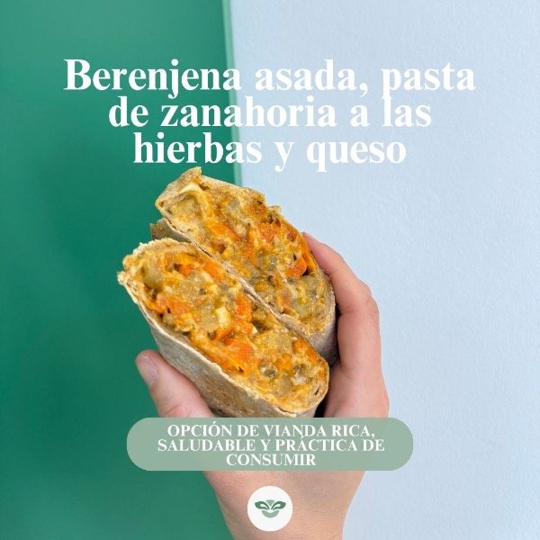 Producto - Wrap de berenjena asada, pasta de zanahoria a las hierbas y queso