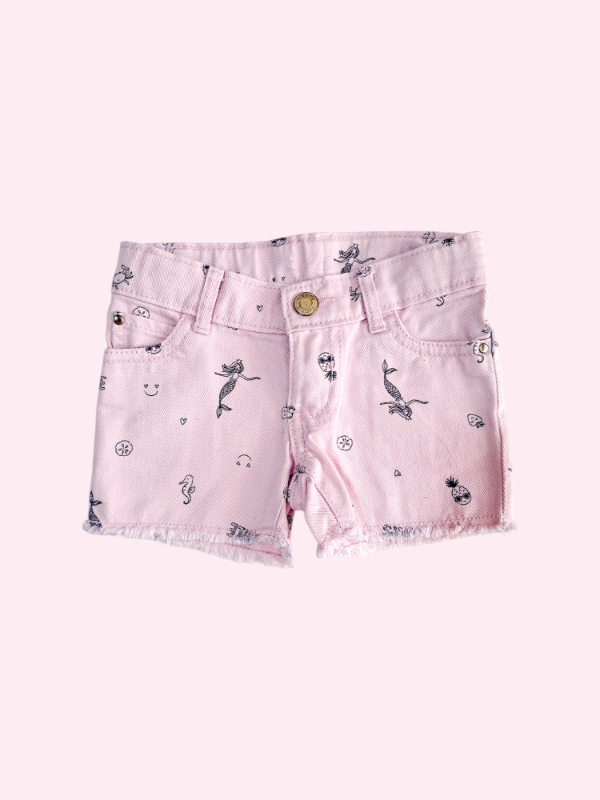 Producto - Short de jean rosa con sirenas Carters 2 años