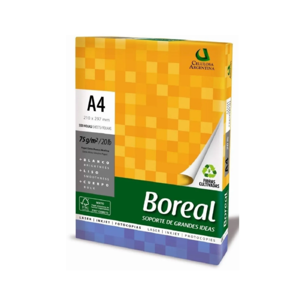 Producto - RESMA BOREAL A4 75GRS.