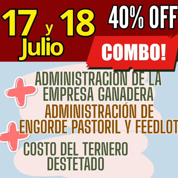 Producto - COMBO 3 CURSOS: Admin Ganadera + Engorde Pastoril y Feedlot + Admin Agrícola