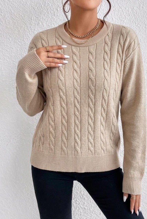 Producto - SWEATER BREMER TRENZADO CUELLO REDONDO