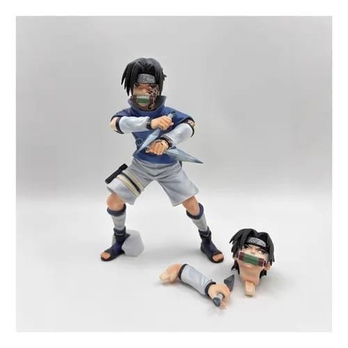 Producto - Figura Sasuke con Kunai e intercambio de cabeza y brazo 18cm - Naruto