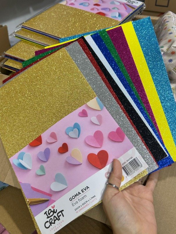 Producto - Goma Eva Glitter A4 1.7Mm X 10 Colores Básicos