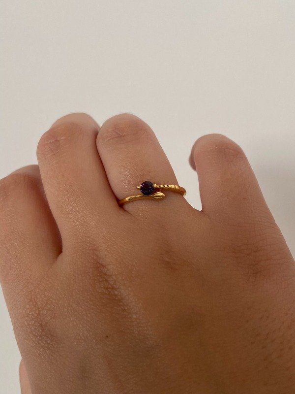 Producto - Anillo enchapado 12 - Talle 18 Violeta